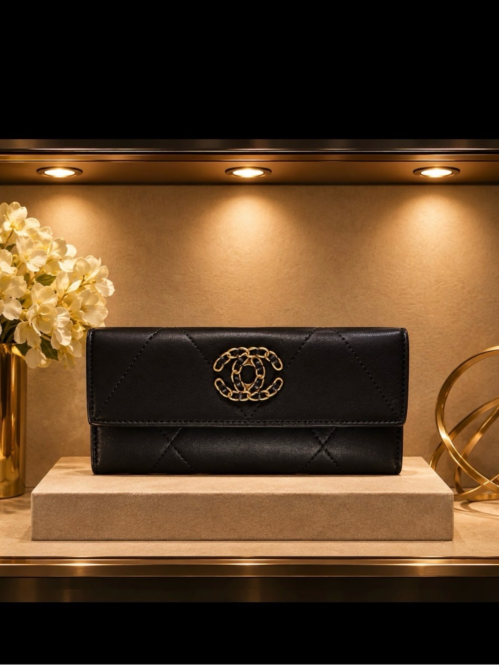C C Quilted Tri-Fold Wallet